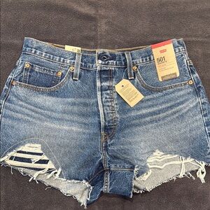 Levi's 502 Women's Blue Denim Shorts